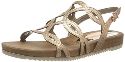 Tamaris 1-1-28103-24, Sandalia con Pulsera para Mujer, Gold Copper Crack 978, 41 EU