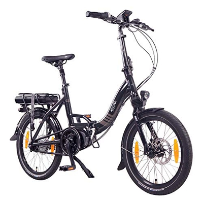 NCM Paris MAX N8R / N8C Bicicleta eléctrica Plegable, Batería 36V 14Ah 504Wh, 20” (Negro con Freno de Rodillo (N8R))