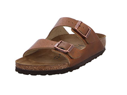 Birkenstock Arizona, Sandalias de Punta Descubierta para Mujer, Marrón (Washed Metallic Antique Copper Washed Metallic Antique Copper), 37 EU en oferta