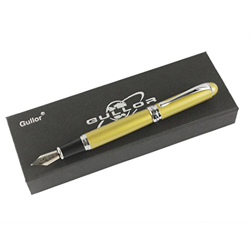 Gullor 750 normal punta pluma fuente con la caja original de la pluma fuente y el cartucho de tinta de 5 colores - Oro precio