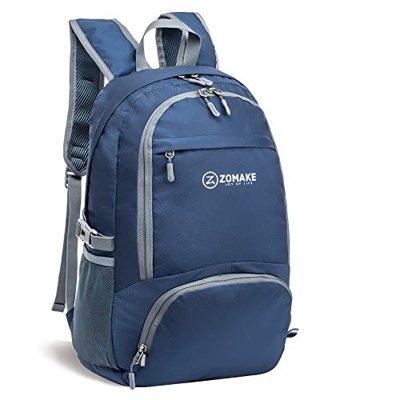 ZOMAKE 30L Ligera Mochila Plegable de Senderismo Excursión Deportes, Mochilas Pequeña Impermeable para Mujer Hombre Viaje(Azul Marino)