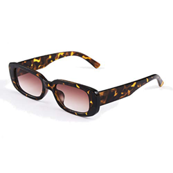 Long Keeper Gafas de sol rectangulares Protección UV400 Gafas de conducción retro para mujer (Leopardo) precio