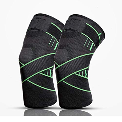 LIOOBO Sports Knee Brace Protective Gear Support Silicone Strip Knee Pads Elastic Compression Breathable Knee Protector Sleeve for Basketball Climbing