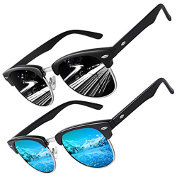 CGID Gafas de sol polarizadas retro medio marco clásico para Hombre y Mujer MJ56,Paquete de 2 precio