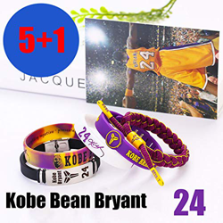 ZZH NBA Los Angeles Lakers Pulseras Motivacionales Silicona, Kobe Bean Bryant, Pulsera Deportiva Unisex,A precio