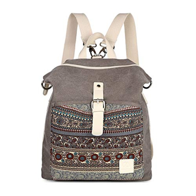 EVEOUT Mochila de Hombro Casual Unisex Vintage de College, Mochila Para Portátil de Negocios Para Hombres y Mujeres Para Viajes Escolares de Trabajo, 