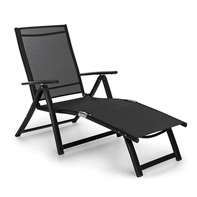 Blumfeldt Pomporto Lounge Tumbona de Exteriores - Hamaca para Tomar el Sol, Superficie de 173,5 x 51 cm, Respaldo reclinable a 7 Alturas, Superficie h