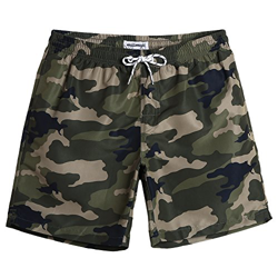 MaaMgic Shorts de Baño para Hombre Shorts de Playa Traje de Bañode Secado Rápido para Vacaciones Diseño a Rayas,Verde Camuflaje M características