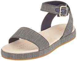 Clarks Botanic Ivy, Sandalia con Pulsera para Mujer, Azul (Navy Canvas-), 37 EU en oferta