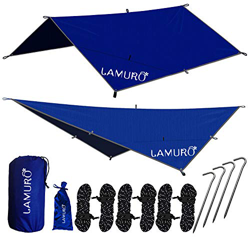 LAMURO Lona Impermeable de Exterior - Lona Toldo para Camping de Nylon Ripstop Tienda Hamaca de Supervivencia al Aire Libre con Cualquier Clima - Acce en oferta