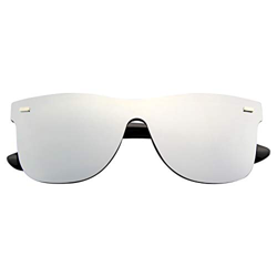 Emblem Eyewear - Gafas De Sol Retro Feflexivas De La Vendimia De La Lente Sin Color Del Espejo De Las Mujeres Para Hombre (Plata) características