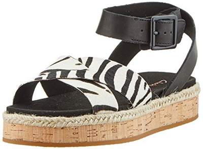 Clarks Botanic Poppy, Sandalia con Pulsera Mujer, Multicolor (Animal Print Animal Print), 36 EU