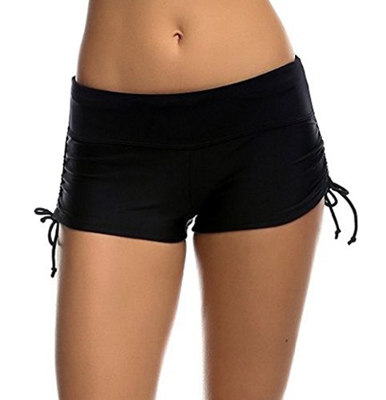 iMixCity Shorts de Natación para Deportes Acuáticos para Mujer Bikini Bottoms Traje de Baño Pantalones Cortos de Protección UV con Cordones Ajustables