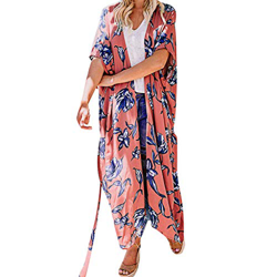 - Vestido de playa de verano de gasa Cardigans Kimono Florale Cover Up Leedy para mujer, ligero boho, chaqueta de playa, braga suelta, bikini, poncho  características