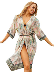 YOUDE Vestido de Playa Suelta para Mujer Bikini Suelto Cover Up Swimwear Perspectiva Hollow Lace Strapless Beach Sexy Vestido Blusa (Hojas2) características