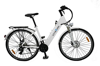 Cityboard S1 White Bicicleta Eléctrica de Paseo de 26", Adultos Unisex, Blanco