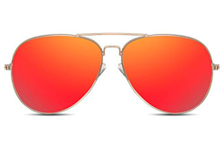 Cheapass Gafas de Sol Gafas Piloto Doradas Metálicas Cristales Rojos Espejados Hombre Mujer 100% Protección UV400 precio