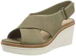 Clarks Palm Candid, Sandalia con Pulsera para Mujer, Verde (Olive Nubuck-), 41.5 EU precio