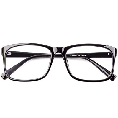 CGID CN12 Retro Anteojos Lente Claro Gafas Para Mujer y Hombre,Marrón