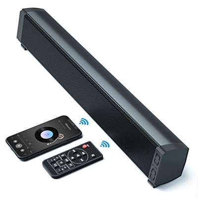 VANZEV Altavoces PC, Bluetooth 5.0 USB Barra de Sonido 20W Sobremesa Portátil con Cable e Inalámbrico con Sonido Estéreo Bass, Tarjeta TF Puerto USB p