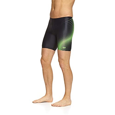 Zoggs Sensor Mid Jammer - Bañador para Hombre (Tejido ecológico), Not Applicable, Sensor intermedio Jammer, Hombre, Color Negro/Verde, tamaño UK M/Wai