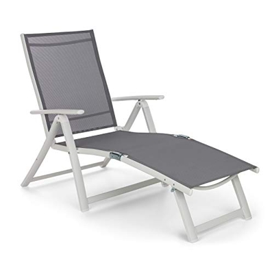 Blumfeldt Pomporto Lounge Tumbona de Exteriores - Hamaca para Tomar el Sol, Superficie de 173,5 x 51 cm, Respaldo reclinable a 7 Alturas, Superficie h