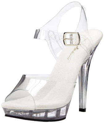 Pleaser LIP-108 - Zapatos de tacón para mujer, color transparente, talla 5 UK