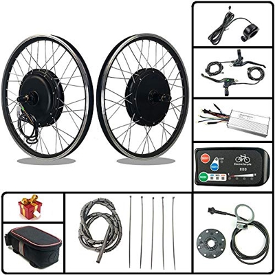 RICETOO Kit de conversión de Bicicleta eléctrica 48V 1500W 20"24" 26"27.5" 28"29''700C Rueda Trasera de Cassette E-Bike Ciclismo Hub Motor con Pantall