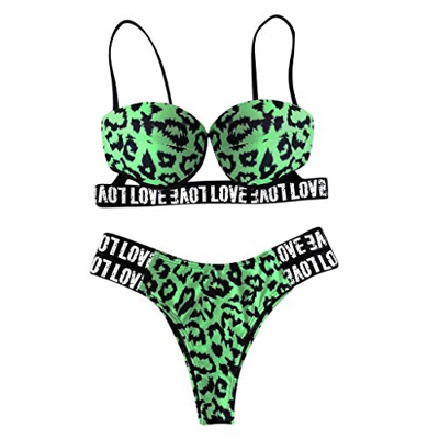 Berimaterry Bikinis Mujer 2019 Push Up Trajes de Baño Sexy Bikini Estampado Dividido BañAdores Color sólido Leopardo Cintura Alta Push-up Geométrico I