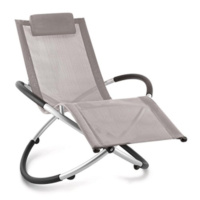 Blumfeldt Chilly Billy Tumbona para jardín (Hamaca Plegable, hasta 120 Kg, ergonómica, Estructura Aluminio, Patas Redondeadas, Tejido sintético Transp