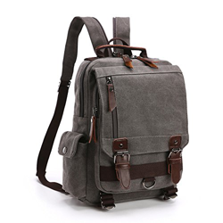 LOSMILE Mochila Hombres Mujer Lona Bolso de Bandolera La Bolsa de Mensajero Bolsa de Lona Bolsa de Hombro Messenger Bag Backpack. (Gris) en oferta