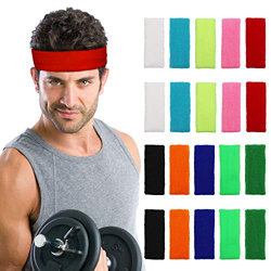 Kurtzy Cinta Pelo (20 Pz) - 13cm Deportiva Banda de Pelo para Mujer, Hombre y Niños - Bandas de Cabeza para Ciclismo, Gimnasia, Fútbol, Atletismo - Ci en oferta