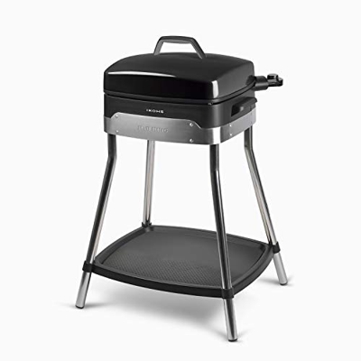 IKOHS R&B King - Barbacoa Eléctrica de Exterior, con Patas Acero Inoxidable, 2000W, Termostato Regulable en 5 potencias, Plancha de la Parrilla de 3 S