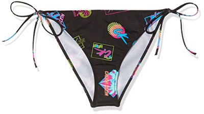 Calvin Klein Cheeky String Side Tie-PRT Braguita de Bikini, Negro (Badge Motifs Black 0GO), (Talla del Fabricante: X-Small) para Mujer