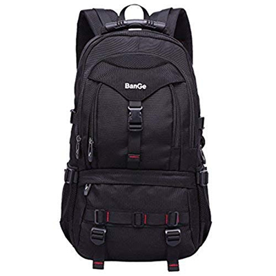 Mochila 35L Mochilas Hombre Viaje Deporte de Marcha Mochila Camp Excursion al Aire Libre Portatil Multifuncional Mujer Hombre Negro