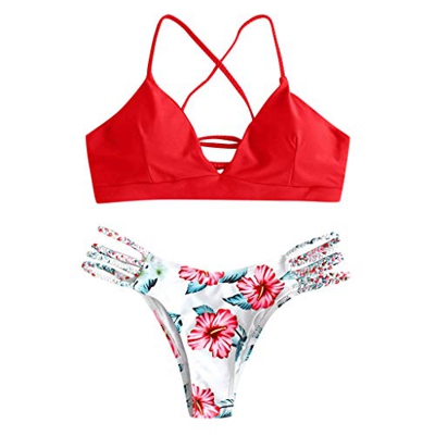 riou Bikini Conjuntos de Bikinis para Mujer Push Up Mujeres Traje de BañO Estampado Bohemio Dividido BañAdores con Relleno Tops y Braguitas Mujer 2019