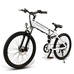 SAMEBIKE Bicicletas eléctricas con neumáticos de 26 Pulgadas Bicicletas eléctricas de montaña Plegables 48V 500W para Adultos (Blanco) precio