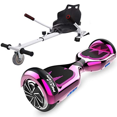 HITWAY 6.5” Patinete Eléctrico con Silla, Hoverboards Bluetooth, Scooter Eléctrico Asiento Kart, Self Balancing Scooter Potente Motor con Indicador LE