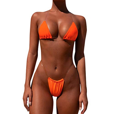 Bikinis Mujer 2019 Brasileños SHOBDW Color Sólido Conjunto de Bikini Push Up Traje de Baño Mujer Dos Piezass Tanga Mujer Vendaje Acolchado Bra Bandeau