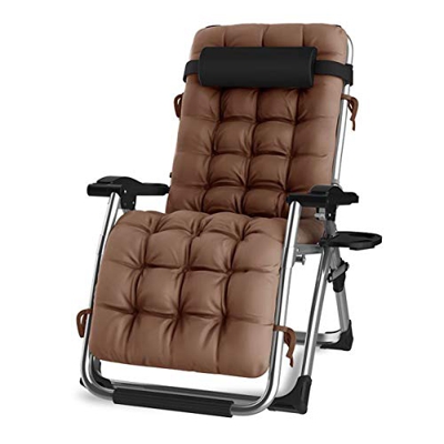 DQCHAIR Silla reclinable para Actividades al Aire Libre con Gravedad Cero y portavasos, Silla Extra Ancha y Ajustable para tumbonas de Patio Garden Be