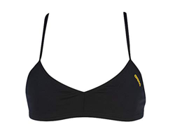 ARENA Top Bandeau Live Parte Superior Bikini, Mujer, Black/Yellow, XS en oferta