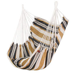 Hamaca colgante hamaca hamaca portátil de viaje con 2 almohadas – espesa perezosa silla columpio – cuerda de oscilación segura al aire libre interior  características
