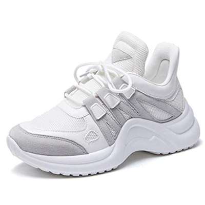 Las Mujeres vulcanizan Las Zapatillas de Deporte de Primavera Verano Transpirable Entrenadores Damas Plataforma de tacón Exterior Zapatos Casuales