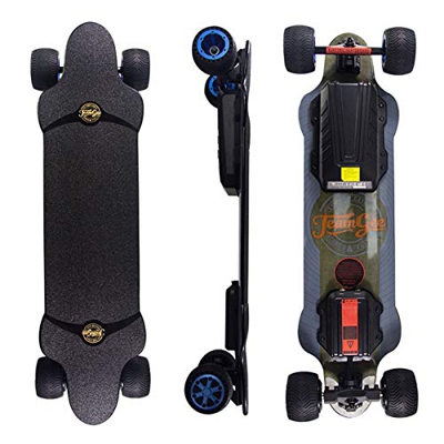 Teamgee H20T Monopatín Eléctrico Longboard de 965mm con Control Remoto Inalámbrico Bluetooth Ruedas de Goma Ruedas para Adolescentes y Adultos, 42KPH 