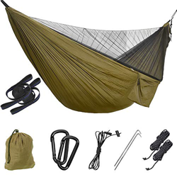 Uponer Hamaca para Acampar con mosquitero Ultraligera Viaje y Camping Columpio Cama de Nylon Portátil Secado Rápido Transpirable Camping Hamacas para  precio