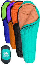 Hyke & Byke Eolus 800 Saco de Dormir de Plumón Ultraligero Momia -10ºC y -15ºC - Saco de Dormir Adulto con Base ClusterLoft - Camping Accesorios Bajas características