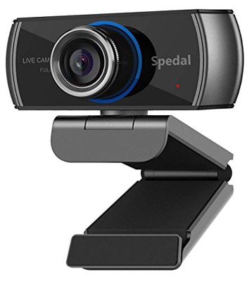Spedal Full HD Webcam 1080p, Streaming Cámara Web con Micrófono, USB Webcam para Xbox OBS XSplit Skype Facebook, Compatible con Mac OS Windows 10/8/7