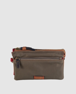 Volum - Cartera Mediana De Mujer Sucre En Kaki Con Cremallera