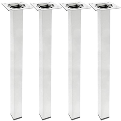PrimeMatik - Pies Cuadrados para Mesa y Mueble. Patas en Acero Cromado de 75cm 4-Pack características
