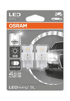 Osram LEDriving SL, Off-Road ≜ W21W/5W, 12V, Retrofits, Lámparas LED de Señalización, 7716CW-02B, Blister Doble, Set de 2
